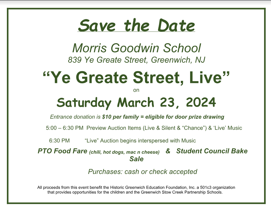 Ye Greate Street Live save the date Saturday March 23, 2024